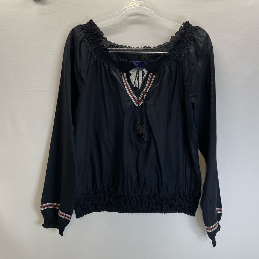 Miley Cyrus x Max Azria Long Sleeve Black Top